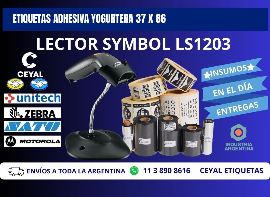 ETIQUETAS ADHESIVA YOGURTERA 37 x 86