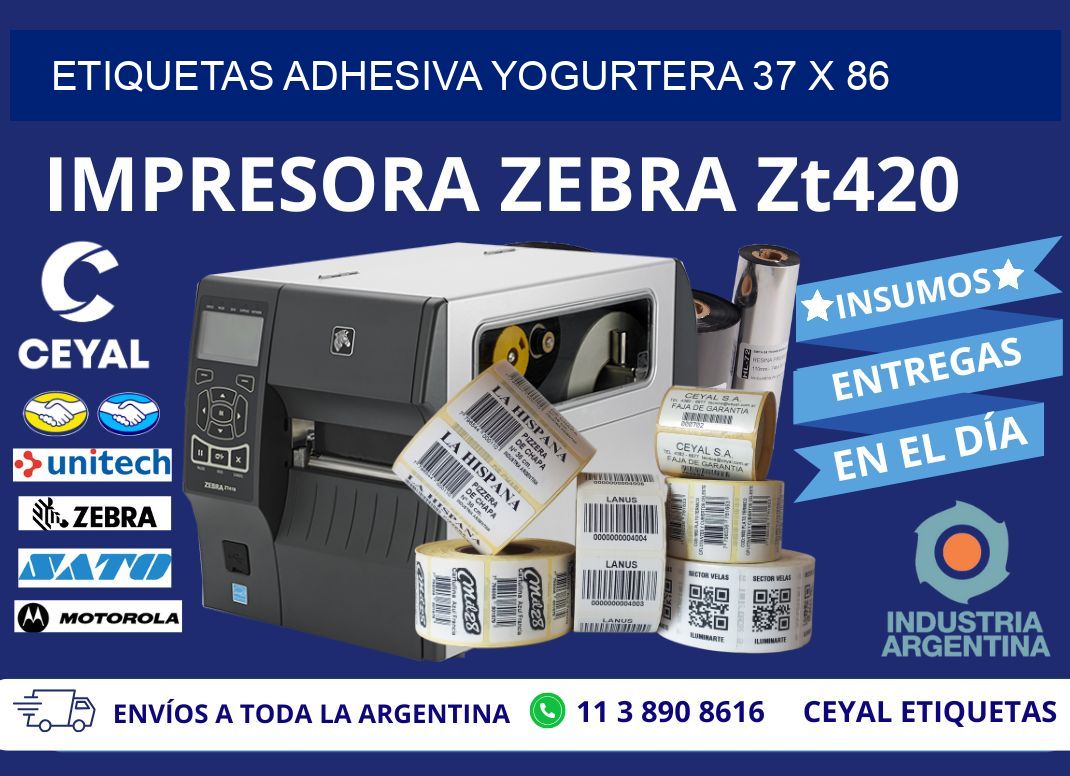 ETIQUETAS ADHESIVA YOGURTERA 37 x 86