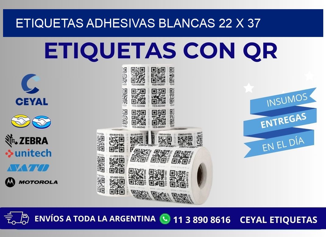 ETIQUETAS ADHESIVAS BLANCAS 22 x 37