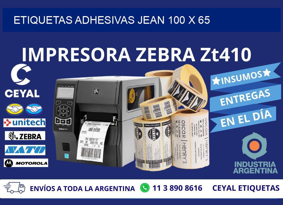 ETIQUETAS ADHESIVAS JEAN 100 x 65