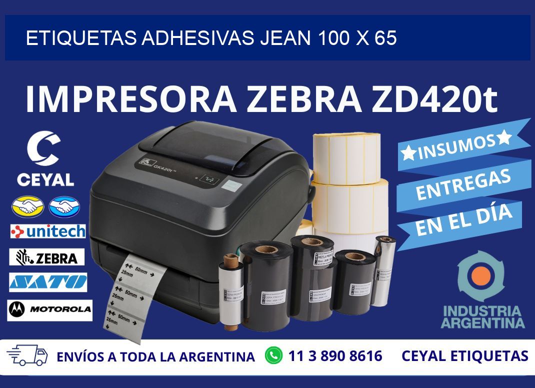 ETIQUETAS ADHESIVAS JEAN 100 x 65