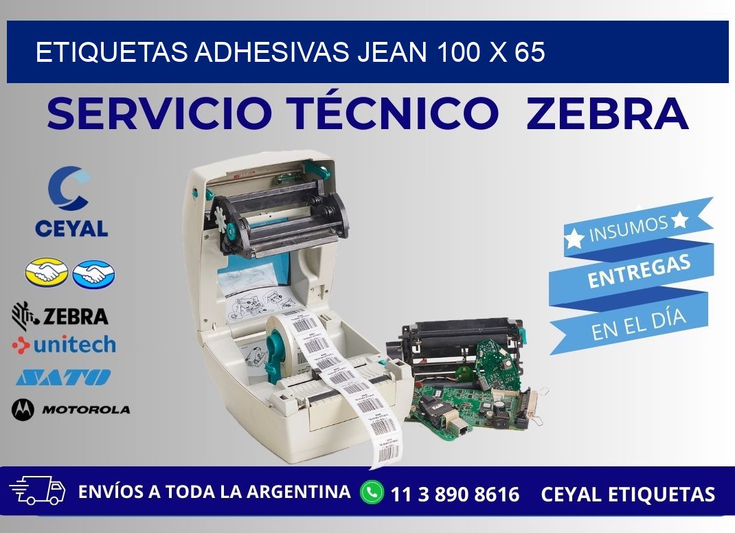 ETIQUETAS ADHESIVAS JEAN 100 x 65