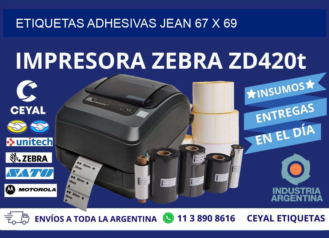 ETIQUETAS ADHESIVAS JEAN 67 x 69