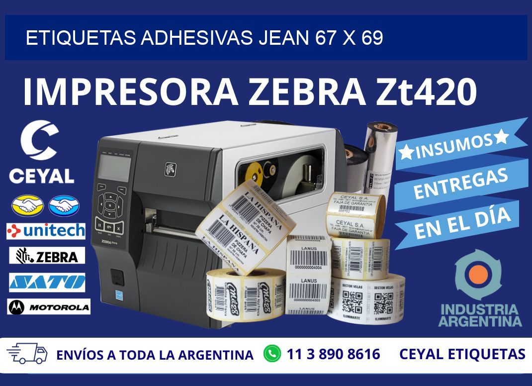 ETIQUETAS ADHESIVAS JEAN 67 x 69