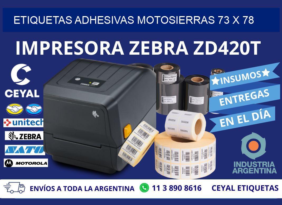 ETIQUETAS ADHESIVAS MOTOSIERRAS 73 x 78