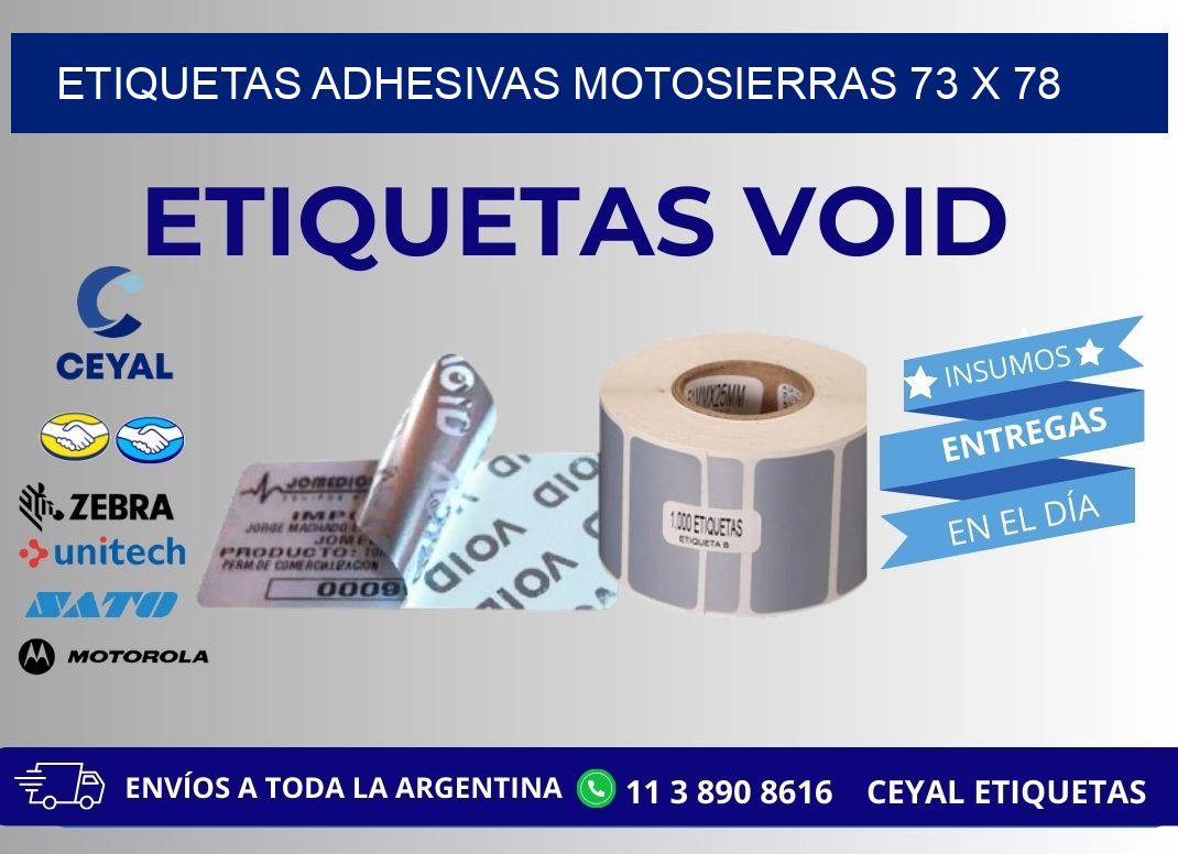 ETIQUETAS ADHESIVAS MOTOSIERRAS 73 x 78