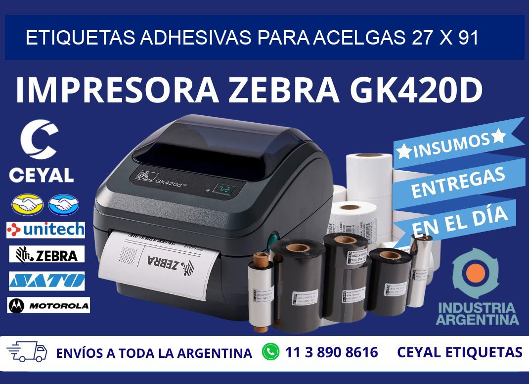 ETIQUETAS ADHESIVAS PARA ACELGAS 27 x 91