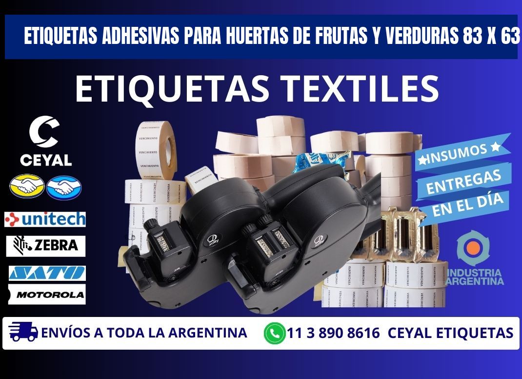 ETIQUETAS ADHESIVAS PARA HUERTAS DE FRUTAS Y VERDURAS 83 x 63