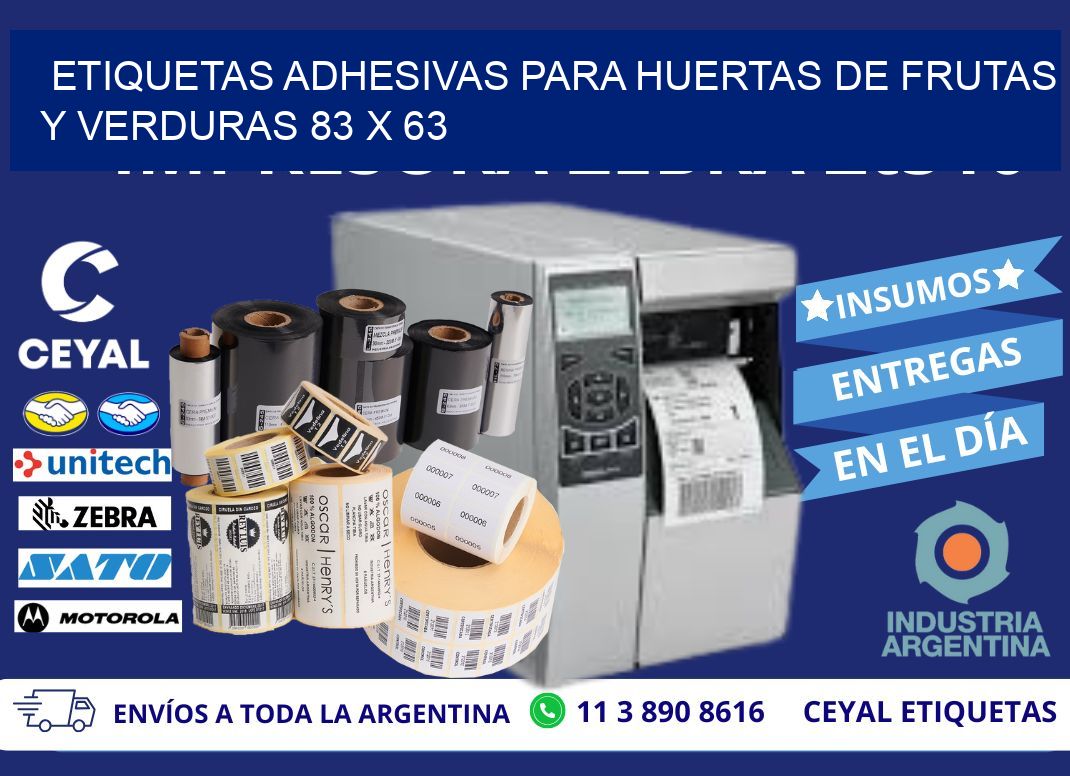 ETIQUETAS ADHESIVAS PARA HUERTAS DE FRUTAS Y VERDURAS 83 x 63
