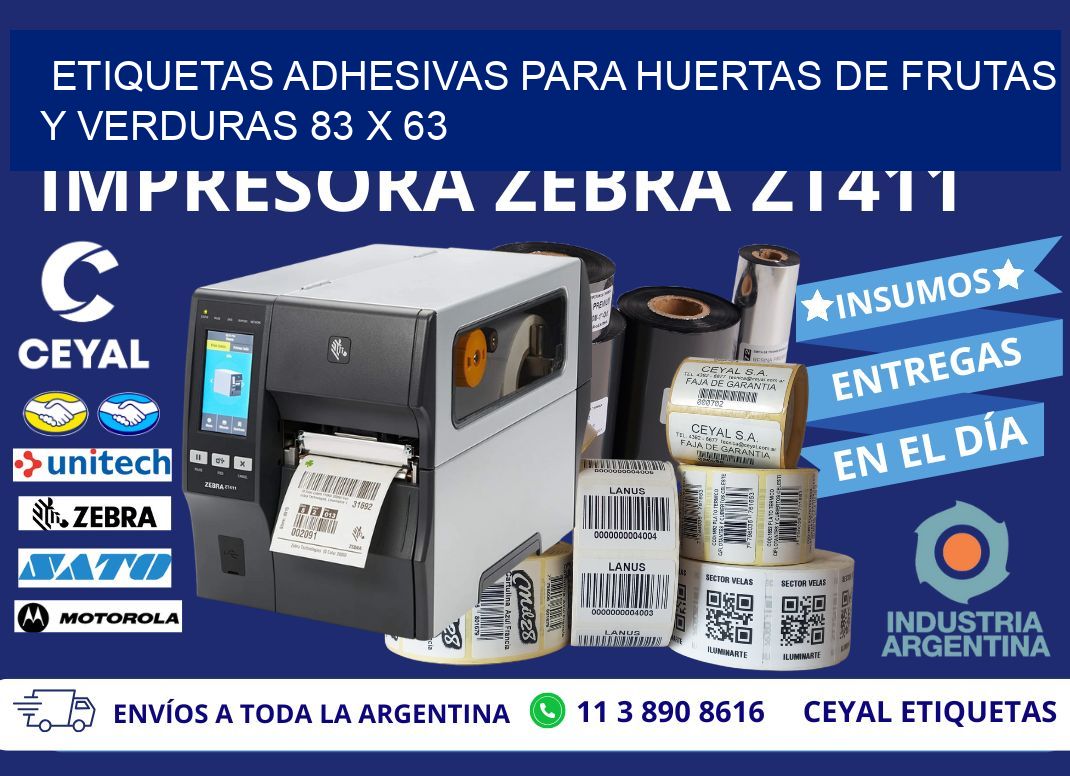 ETIQUETAS ADHESIVAS PARA HUERTAS DE FRUTAS Y VERDURAS 83 x 63