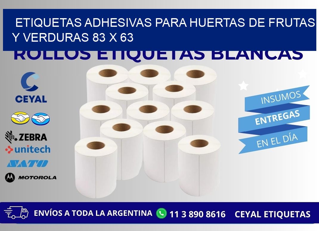 ETIQUETAS ADHESIVAS PARA HUERTAS DE FRUTAS Y VERDURAS 83 x 63