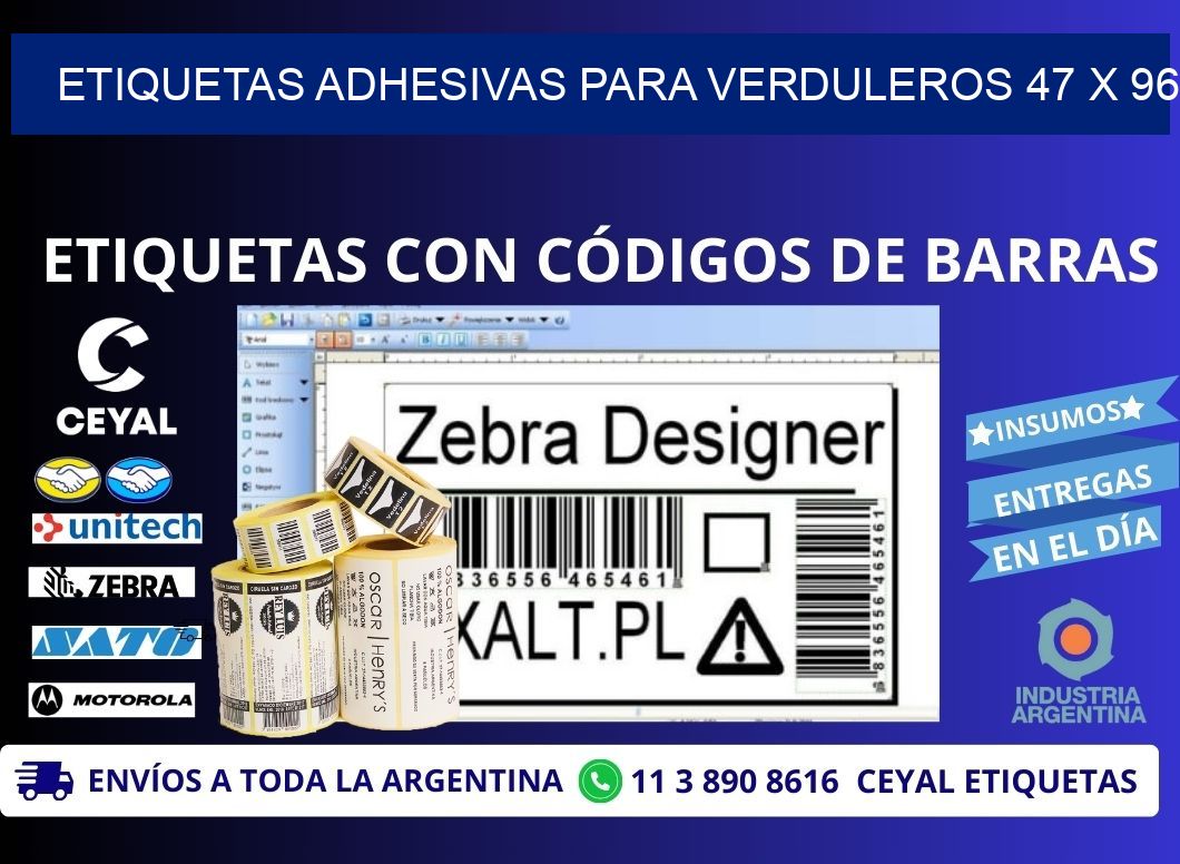 ETIQUETAS ADHESIVAS PARA VERDULEROS 47 x 96