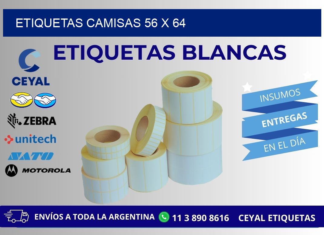 ETIQUETAS CAMISAS 56 x 64