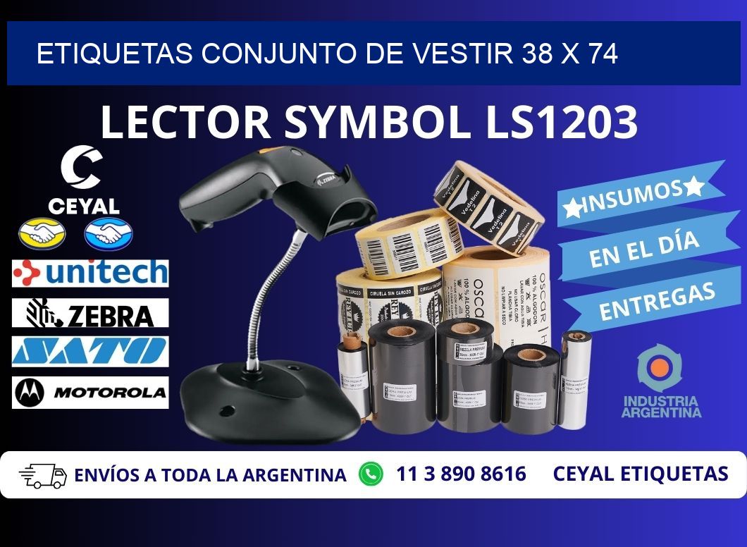 ETIQUETAS CONJUNTO DE VESTIR 38 x 74