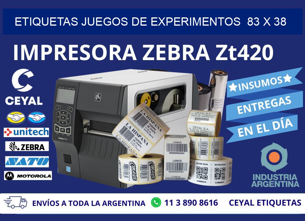 ETIQUETAS JUEGOS DE EXPERIMENTOS  83 x 38