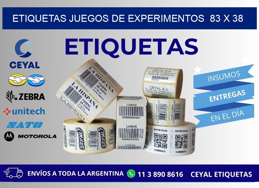 ETIQUETAS JUEGOS DE EXPERIMENTOS  83 x 38
