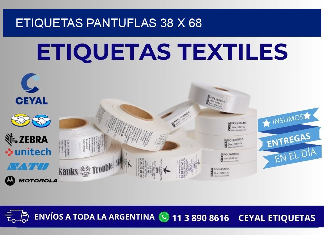 ETIQUETAS PANTUFLAS 38 x 68