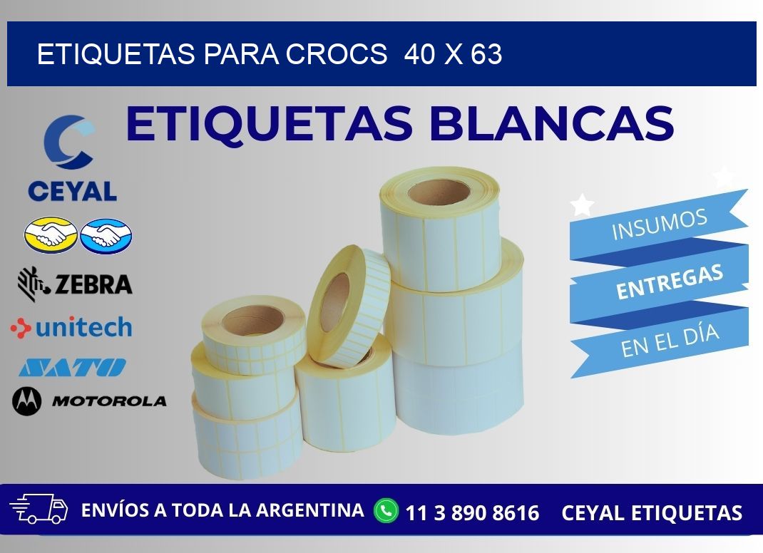 ETIQUETAS PARA CROCS  40 x 63