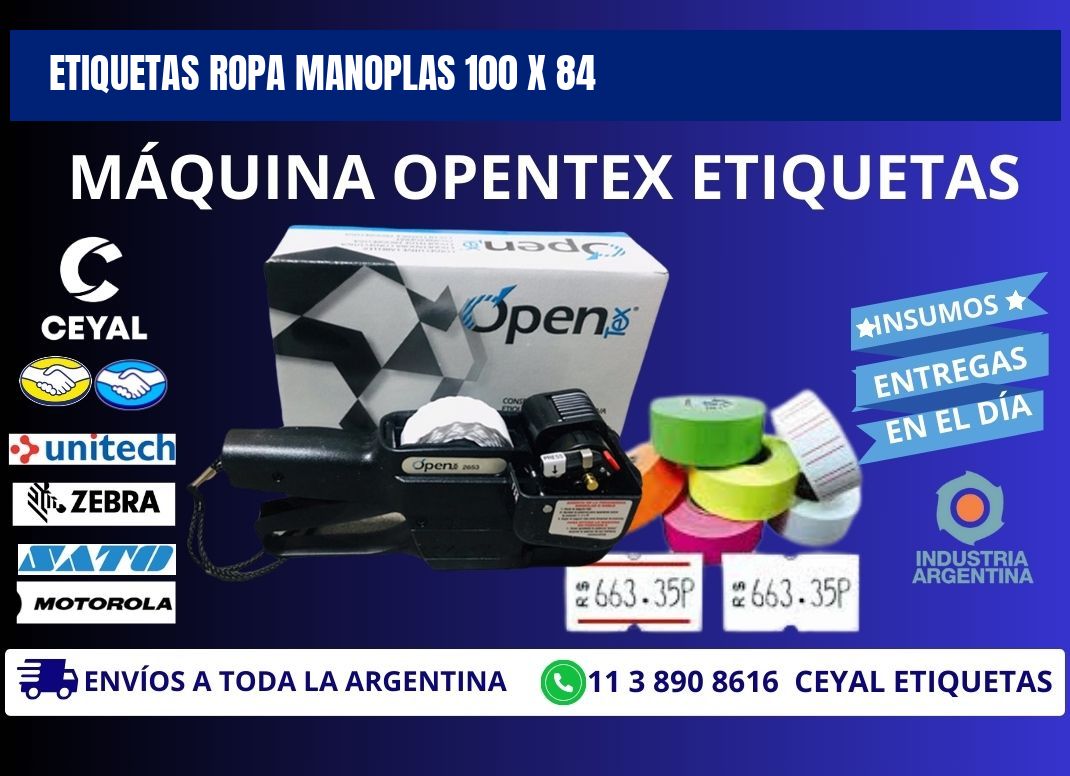 ETIQUETAS ROPA MANOPLAS 100 x 84