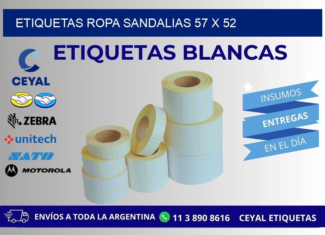 ETIQUETAS ROPA SANDALIAS 57 x 52