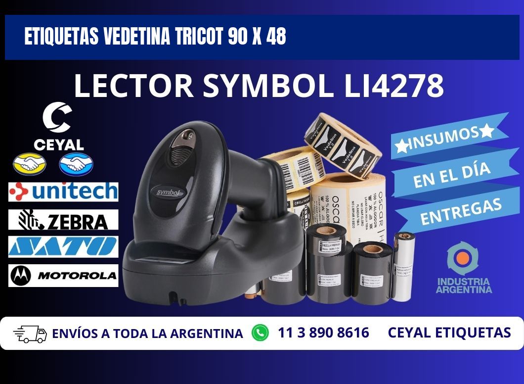 ETIQUETAS VEDETINA TRICOT 90 x 48