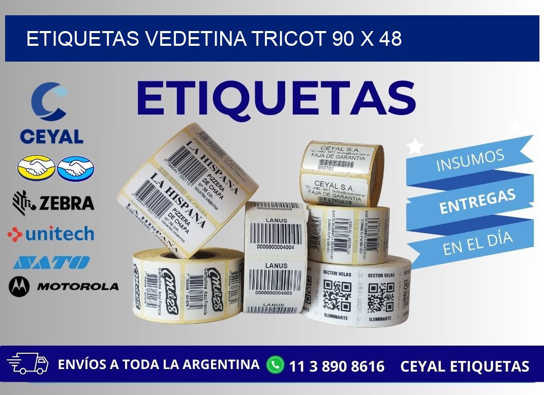 ETIQUETAS VEDETINA TRICOT 90 x 48