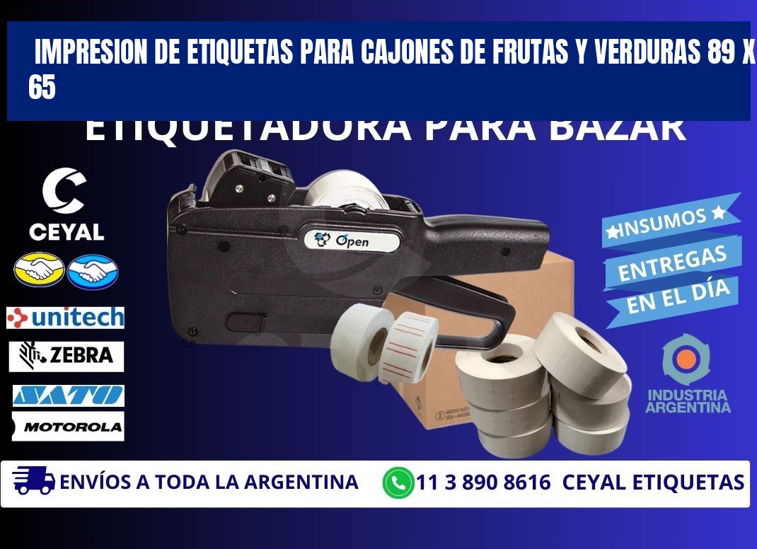 IMPRESION DE ETIQUETAS PARA CAJONES DE FRUTAS Y VERDURAS 89 x 65