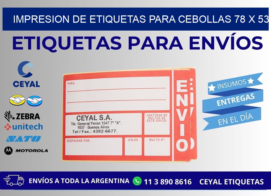 IMPRESION DE ETIQUETAS PARA CEBOLLAS 78 x 53