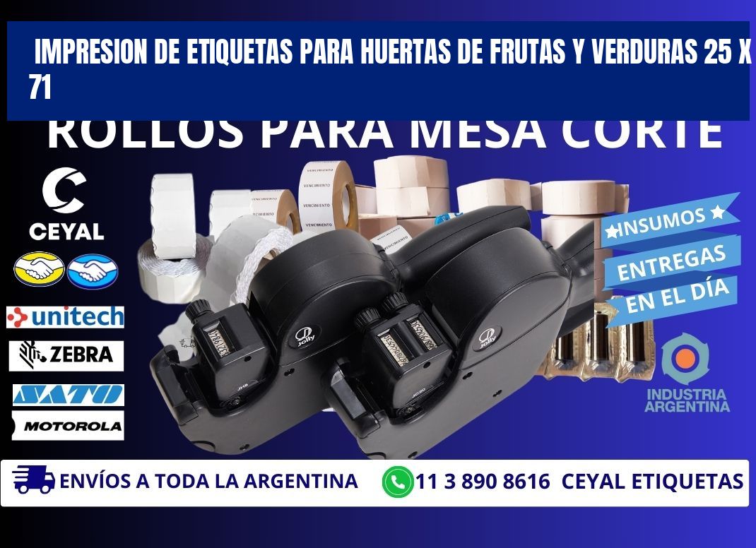 IMPRESION DE ETIQUETAS PARA HUERTAS DE FRUTAS Y VERDURAS 25 x 71