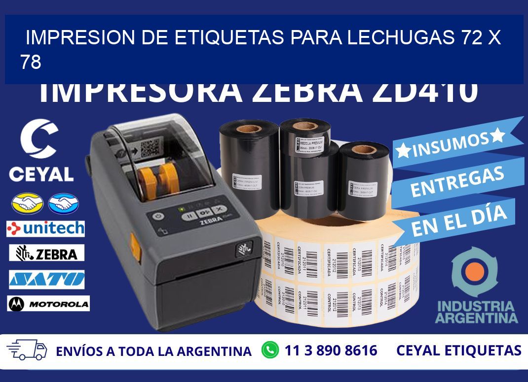 IMPRESION DE ETIQUETAS PARA LECHUGAS 72 x 78