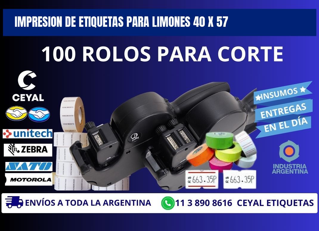 IMPRESION DE ETIQUETAS PARA LIMONES 40 x 57