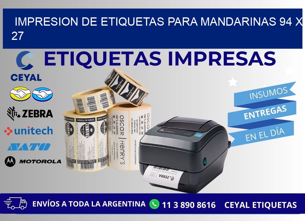 IMPRESION DE ETIQUETAS PARA MANDARINAS 94 x 27