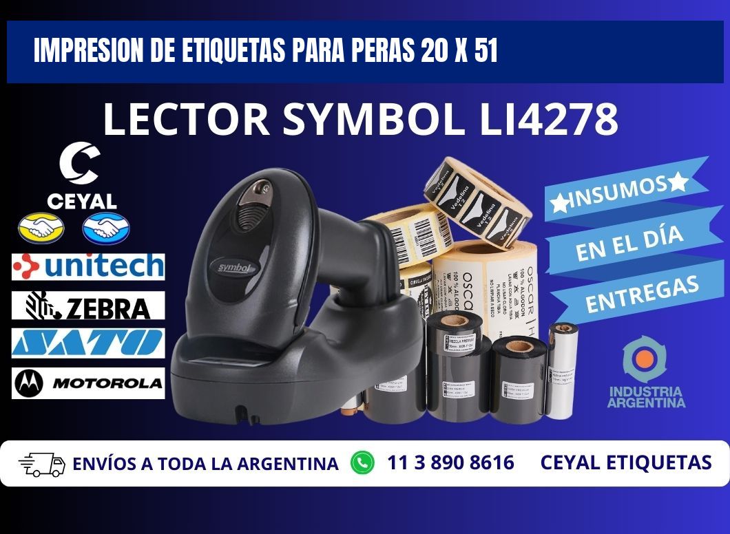 IMPRESION DE ETIQUETAS PARA PERAS 20 x 51