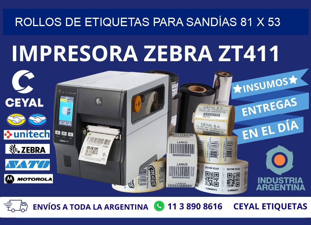 ROLLOS DE ETIQUETAS PARA SANDÍAS 81 x 53