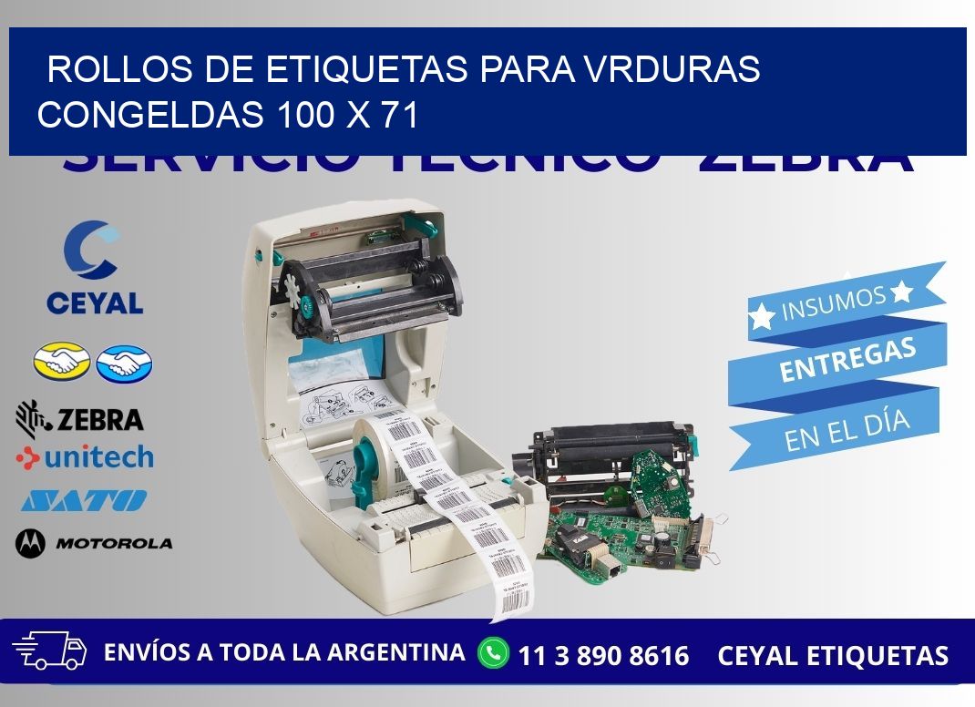 ROLLOS DE ETIQUETAS PARA VRDURAS CONGELDAS 100 x 71