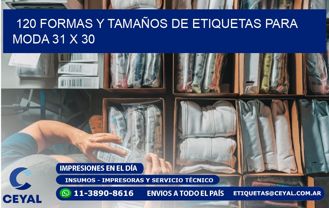 120 FORMAS Y TAMAÑOS DE ETIQUETAS PARA MODA 31 x 30