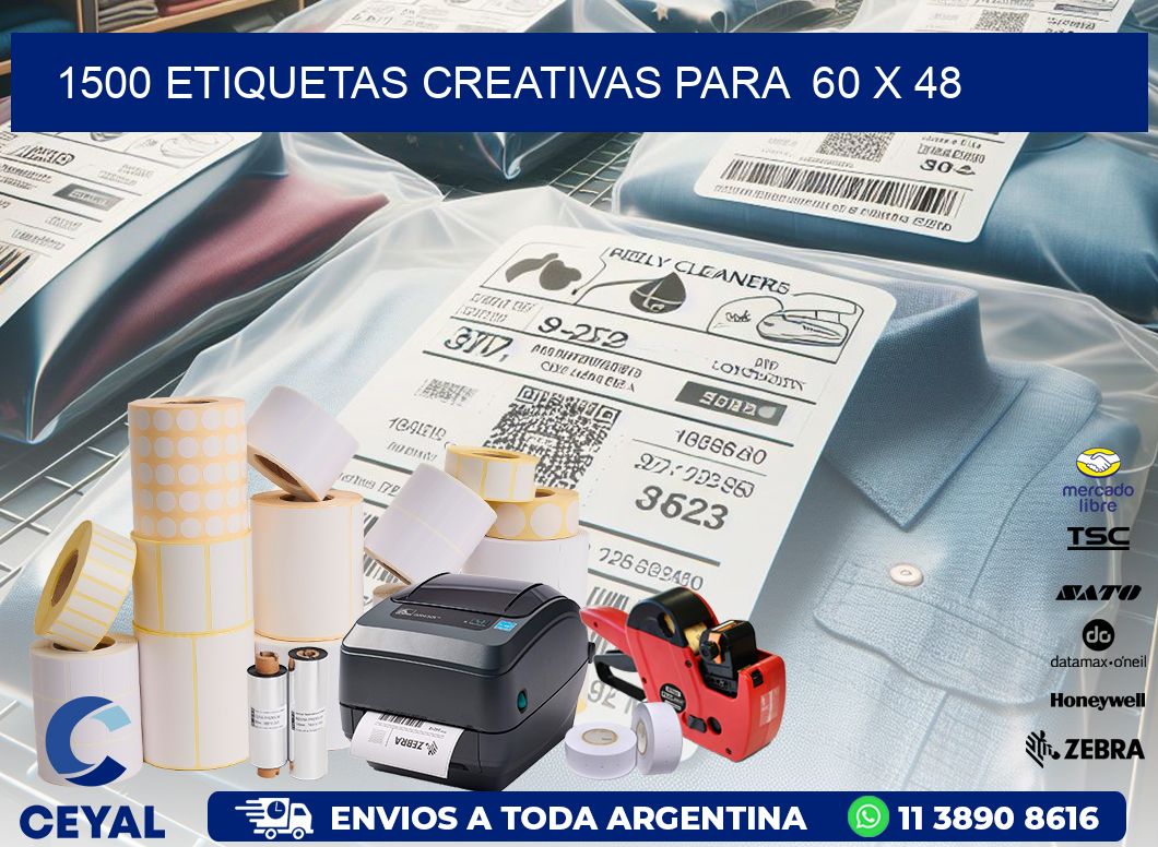 1500 ETIQUETAS CREATIVAS PARA  60 x 48