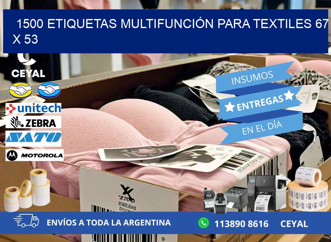 1500 ETIQUETAS MULTIFUNCIÓN PARA TEXTILES 67 x 53