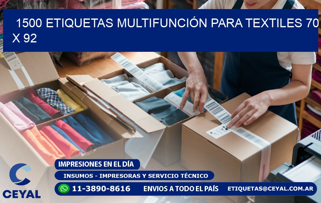 1500 ETIQUETAS MULTIFUNCIÓN PARA TEXTILES 70 x 92