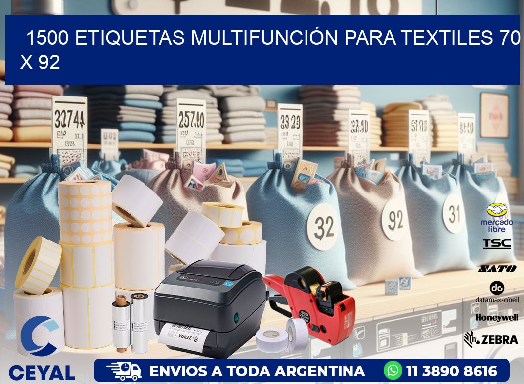 1500 ETIQUETAS MULTIFUNCIÓN PARA TEXTILES 70 x 92