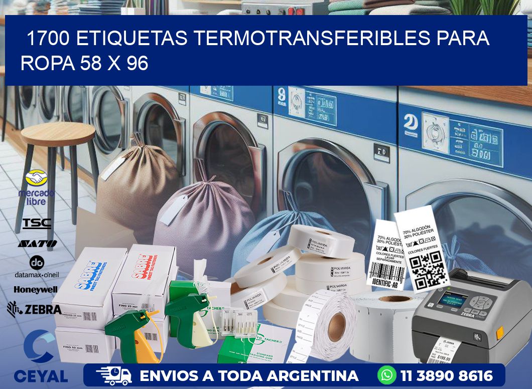 1700 ETIQUETAS TERMOTRANSFERIBLES PARA ROPA 58 x 96