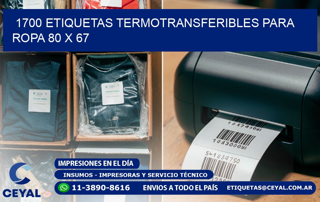 1700 ETIQUETAS TERMOTRANSFERIBLES PARA ROPA 80 x 67