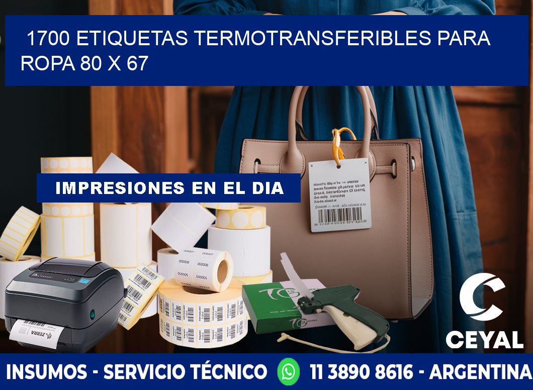 1700 ETIQUETAS TERMOTRANSFERIBLES PARA ROPA 80 x 67