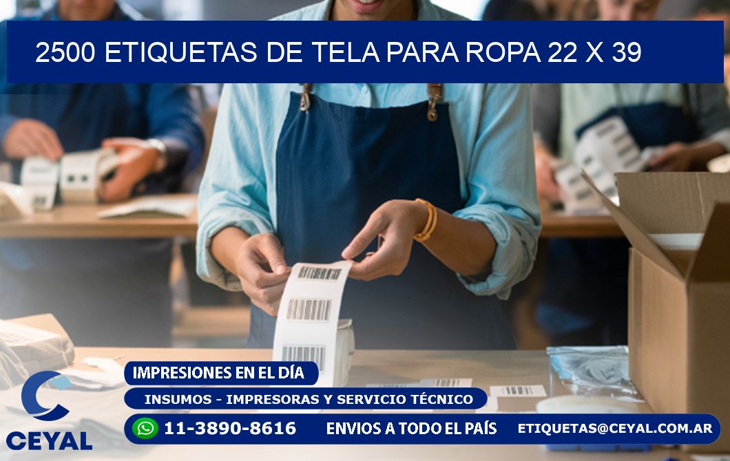 2500 ETIQUETAS DE TELA PARA ROPA 22 x 39