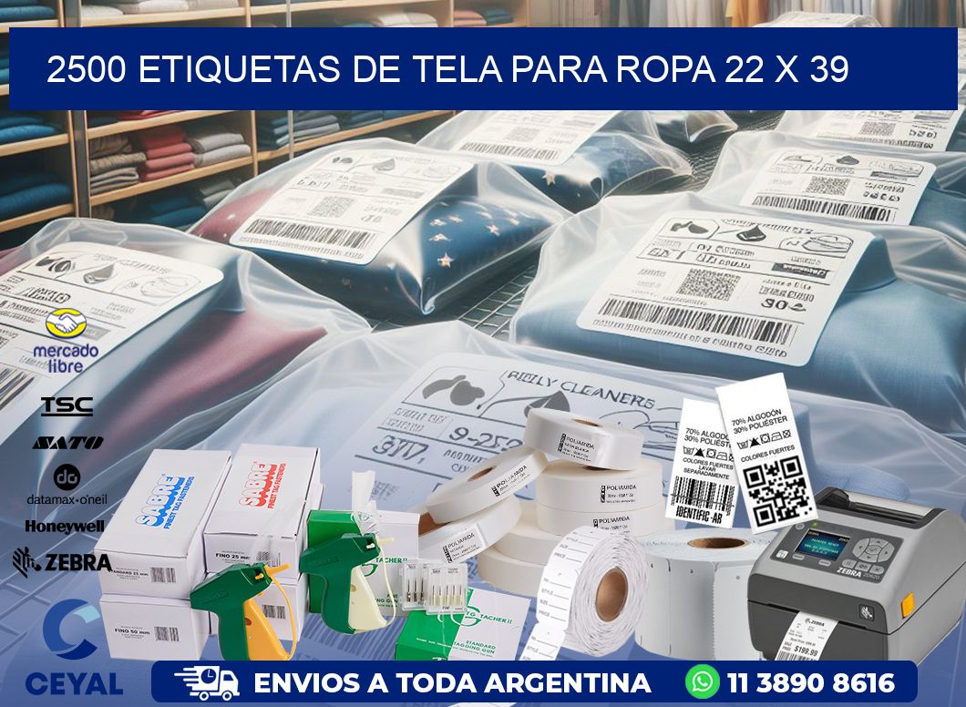 2500 ETIQUETAS DE TELA PARA ROPA 22 x 39