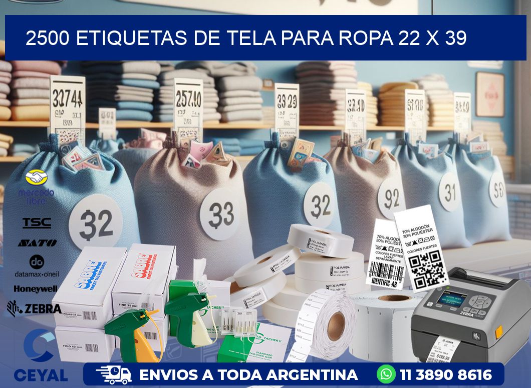 2500 ETIQUETAS DE TELA PARA ROPA 22 x 39