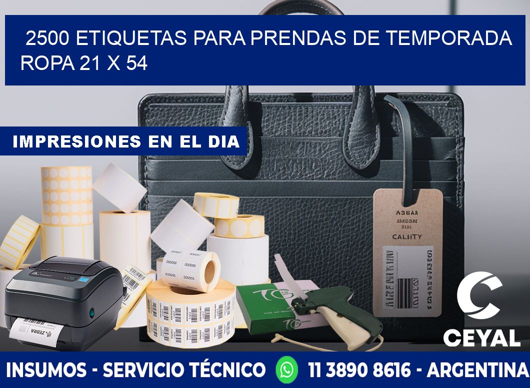 2500 ETIQUETAS PARA PRENDAS DE TEMPORADA ROPA 21 x 54