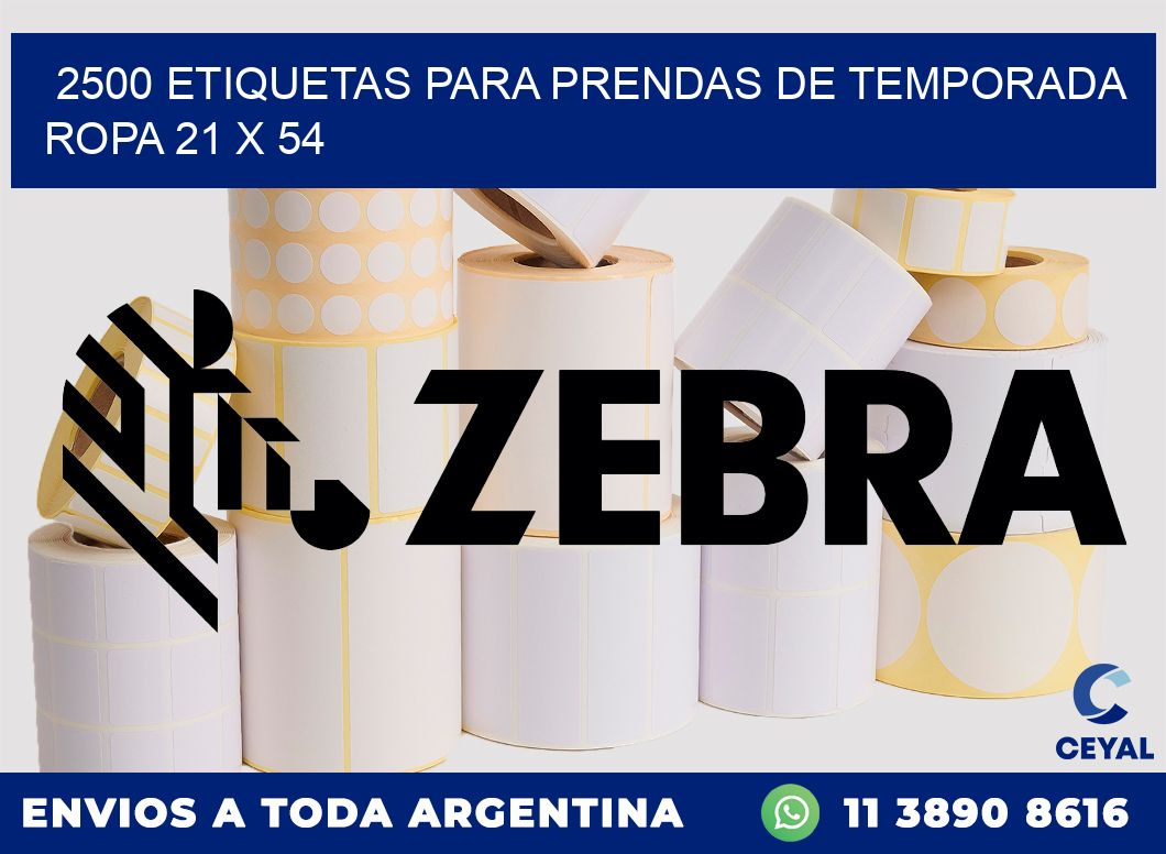 2500 ETIQUETAS PARA PRENDAS DE TEMPORADA ROPA 21 x 54