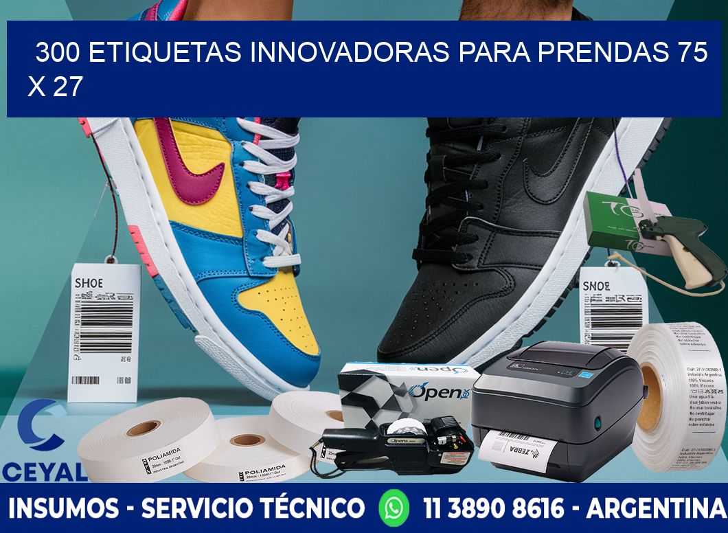 300 ETIQUETAS INNOVADORAS PARA PRENDAS 75 x 27