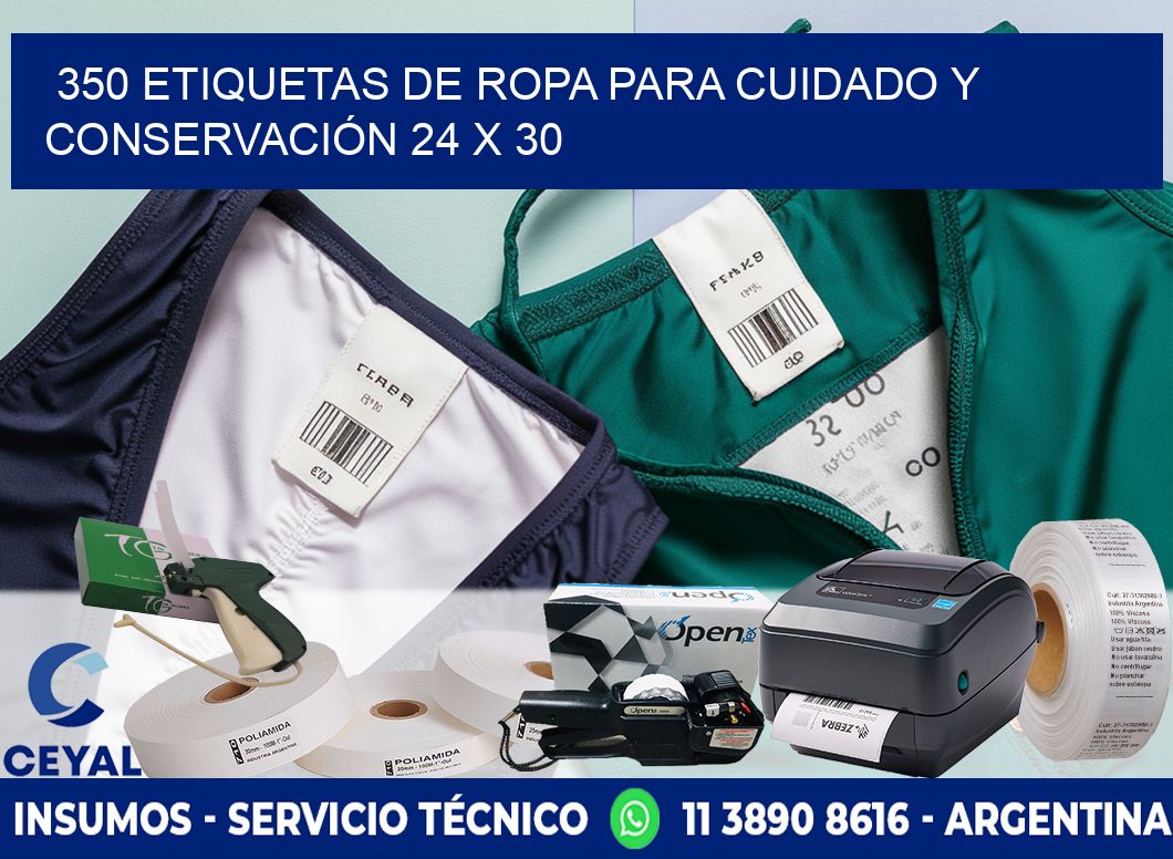 350 ETIQUETAS DE ROPA PARA CUIDADO Y CONSERVACIÓN 24 x 30